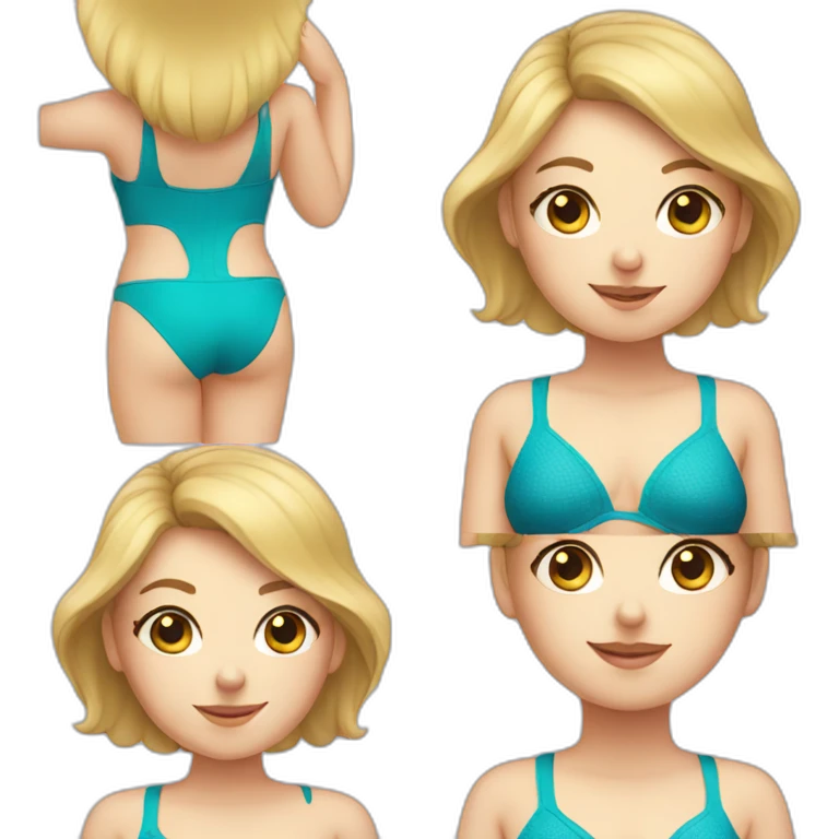 white girl with swimsuit emoji