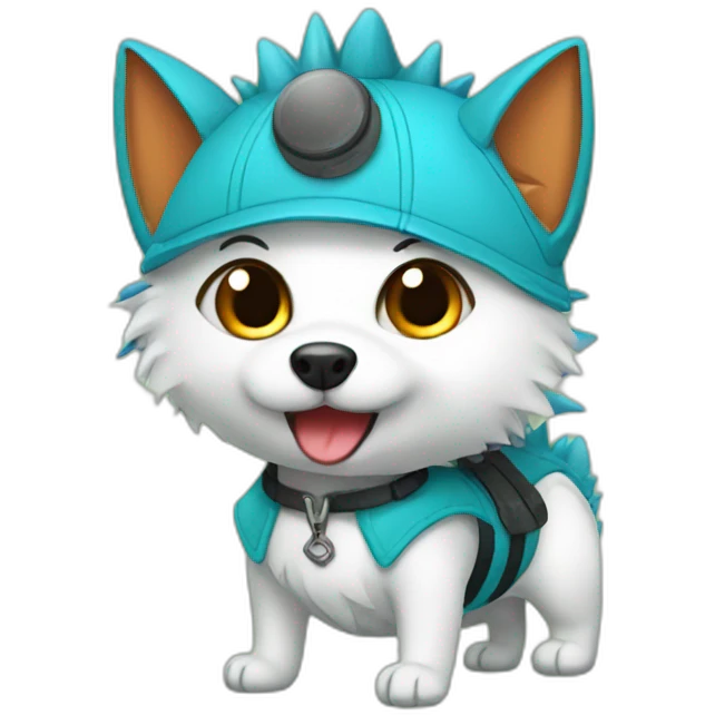spitz with dinosaur outfit emoji