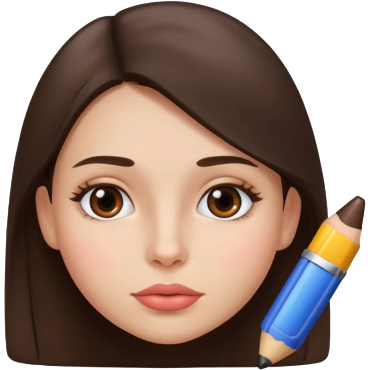 “Girl with straight brunette hair and a mole next to her lip. emoji
