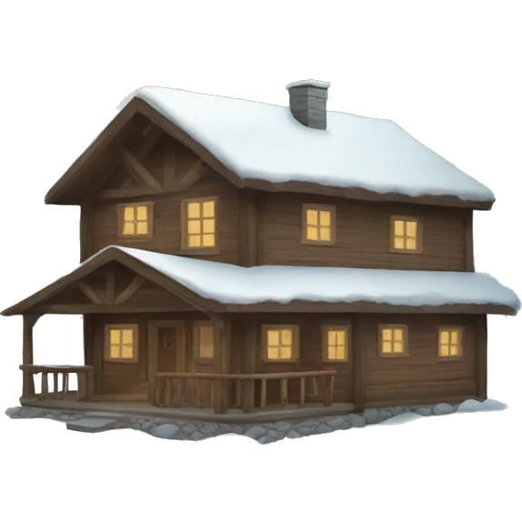 winter cabin emoji