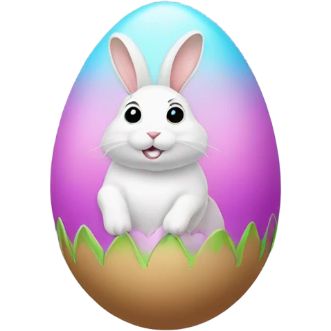 easter egg with a bunny all in Easter theme emoji