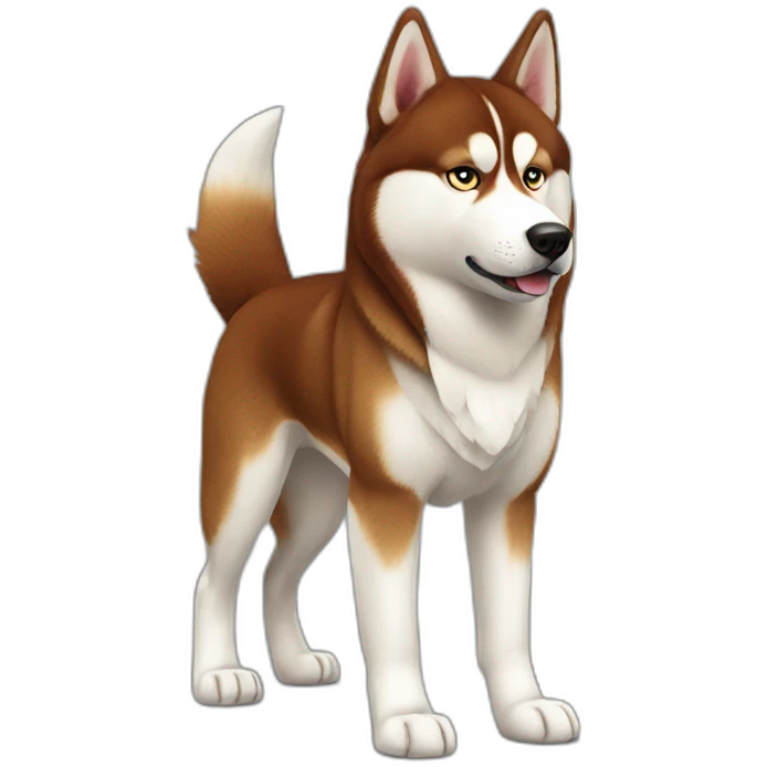 Red Siberian husky full body realistic emoji