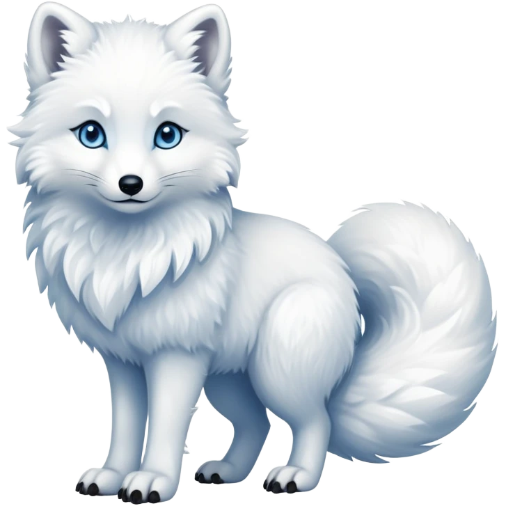 cinematic-arctic-fox-realistic-full-body-standing-emoji,-fluffy-tail-curled-slightly-around-its-paws,-thick-pure-white-fur-blending-into-the-snowy-landscape,-head-tilted-dramatically,-bright-blue-eyes-glistening-with-intelligence,-simplified-yet-realistic-focused-features,-highly-detailed,-glowing-with-an-almost-sarcastic-glow emoji