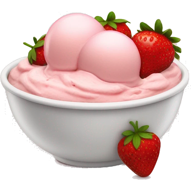 Strawberry and vanilla ice cream mixed in a bowl emoji