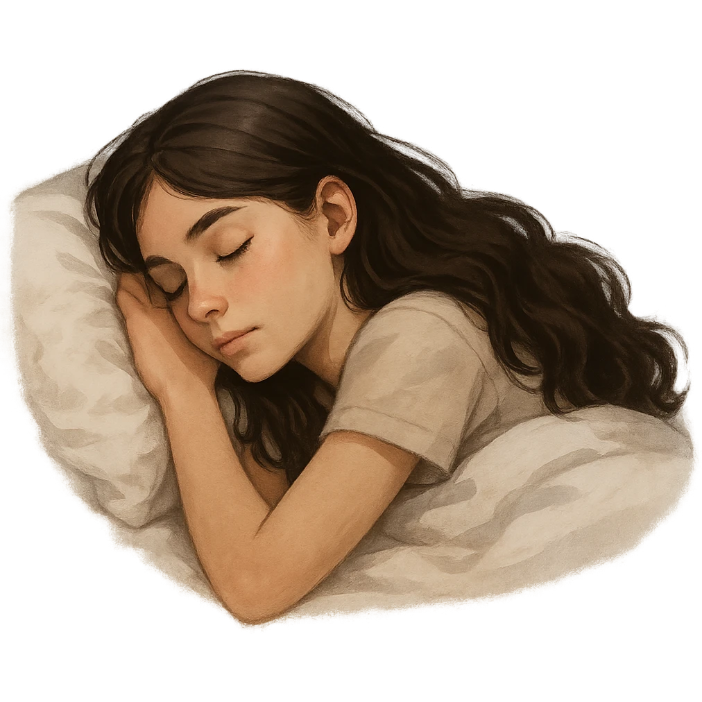 brunette girl sleeping, variation 4 emoji