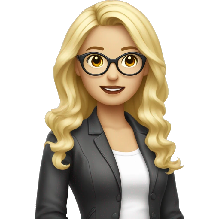 formatrice cheveux blonds et blancs lunette ronde emoji