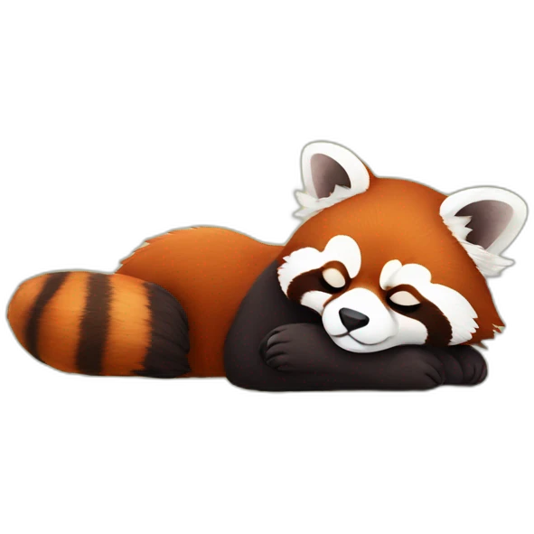 the red panda is sleeping emoji