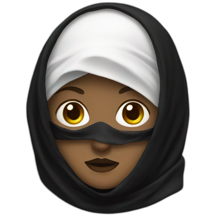 ghostface wearing a black headscarf emoji