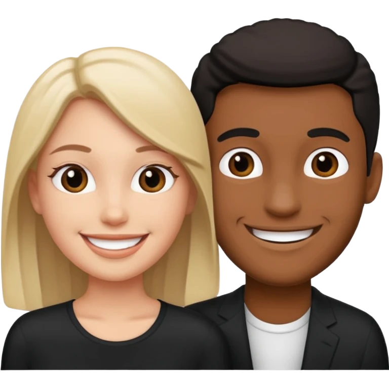 Black and white style couple emoji