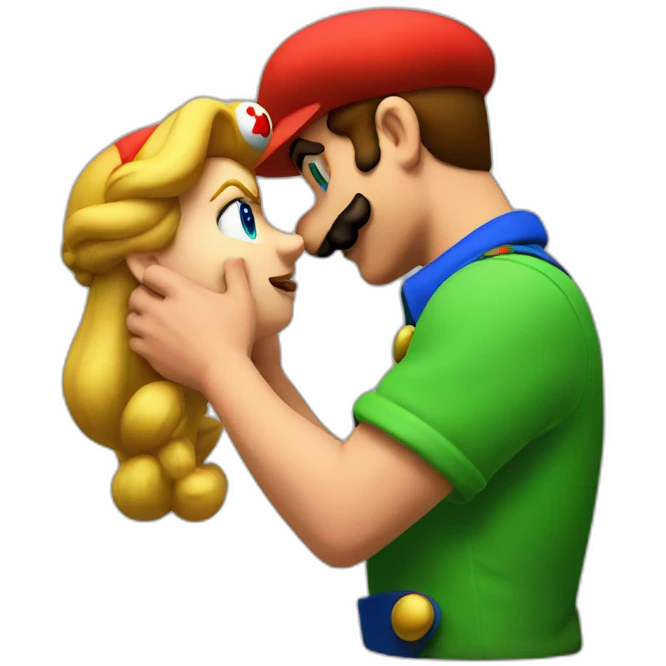 Mario Kissing luigi emoji