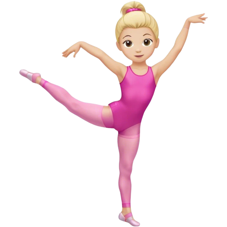  dancer-gymnast with blonde hair in pink tights  (kids) emoji
