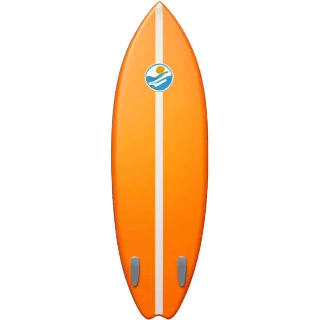 1 orange Surfboard with Sticker emoji