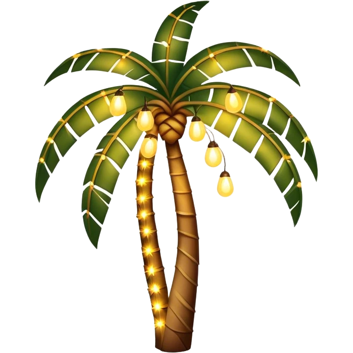 fairy lights around a palm tree emoji