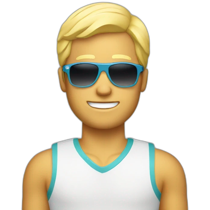 blond men with racing sunglasses emoji