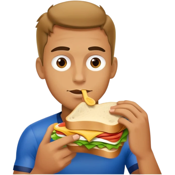 Footballer eating emoji