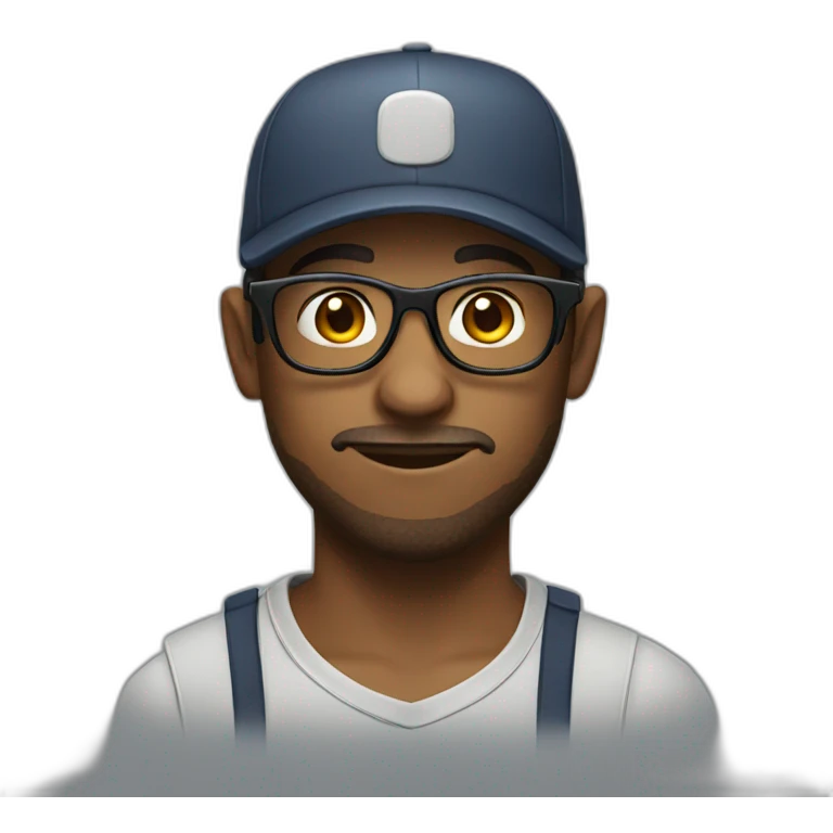 gamer with glasses and cap emoji