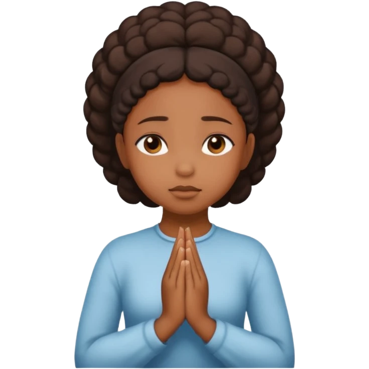 Faça uma menina orando negra  emoji