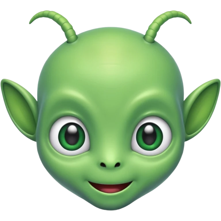 The face of a cute alien with two antennae and two eyes emoji