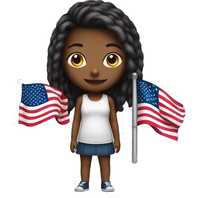girl american flag emoji
