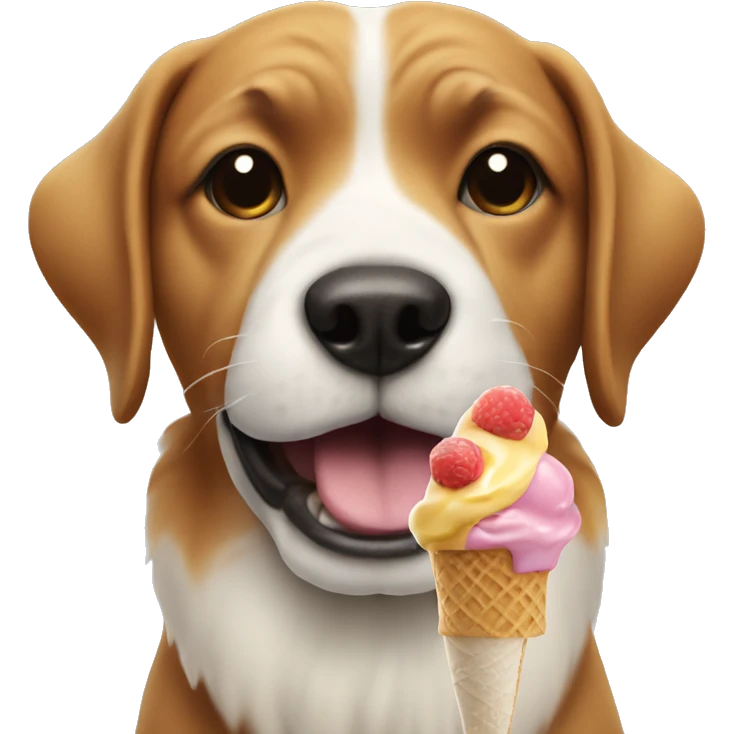 Dog eating ice cream emoji