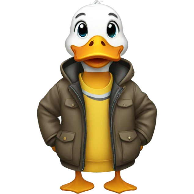 Duck wearing jacket  emoji