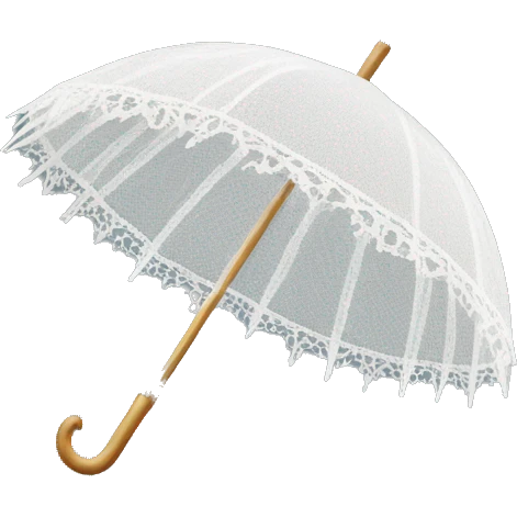 vintage lace white umbrella emoji