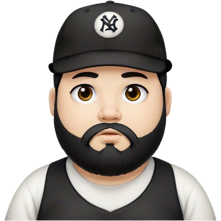 fat emo guy in baseball hat with beard emo outfit emoji