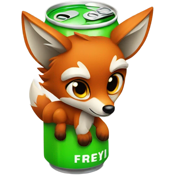 Little foxy drinking energy drink emoji