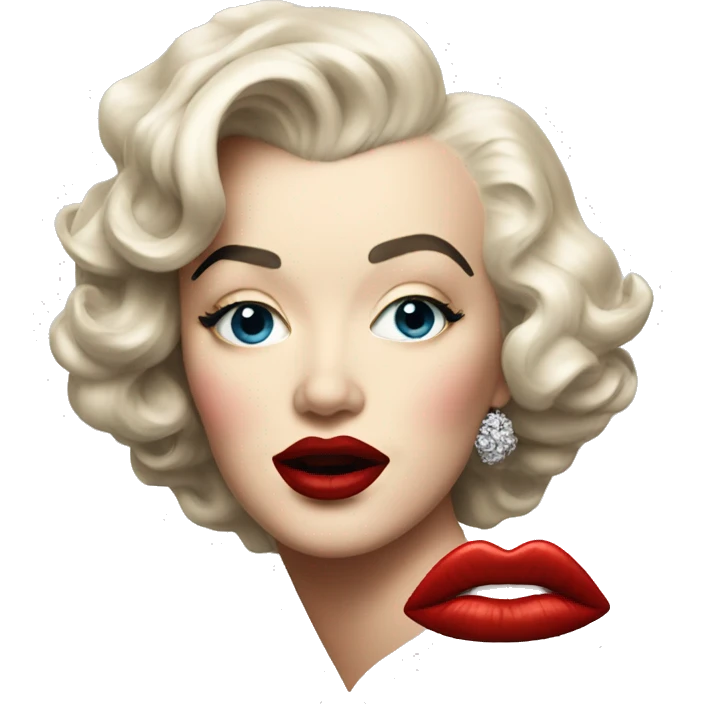 Marilyn monroe red lip emoji
