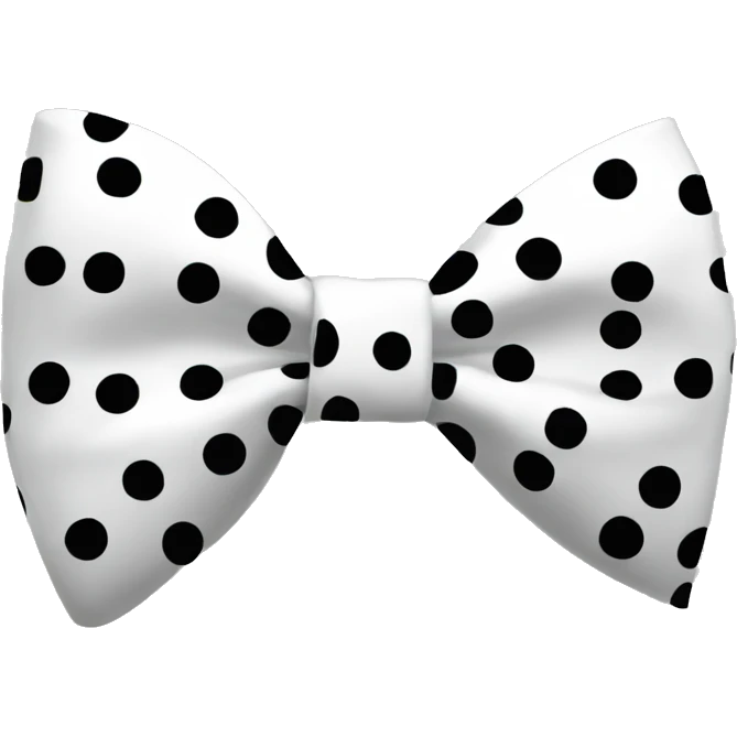 white bow with polka dots  emoji