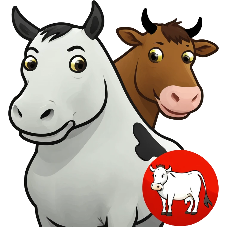 Horse and Cow, add the forbidden icon such as forbidden 18 emoji