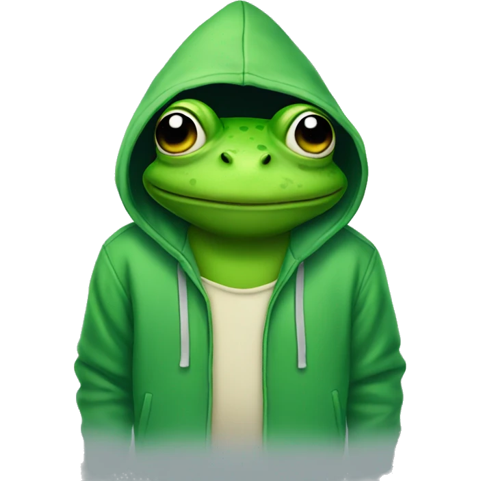 Frog wearing hoodie emoji