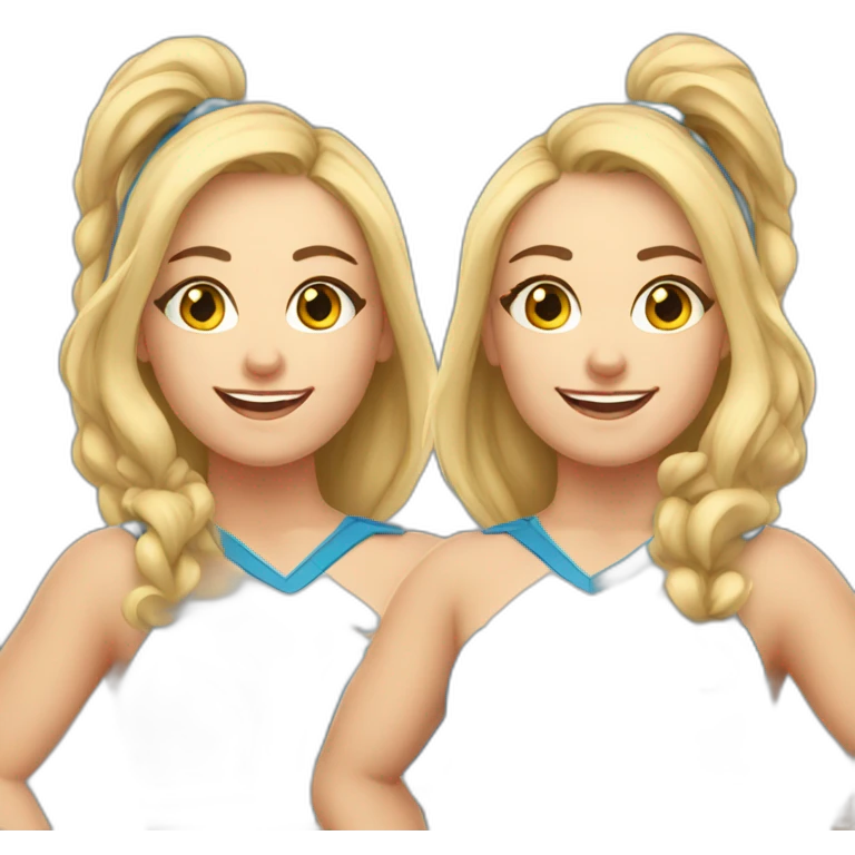 Caucasian curvy cheerleader both sides emoji