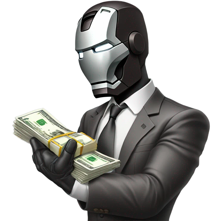 Iron man offering money emoji
