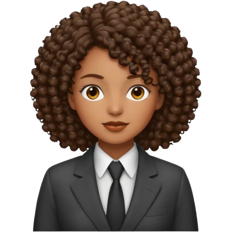 curly-haired black woman in a suit emoji