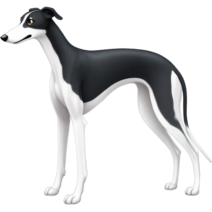 Black and white greyhound emoji