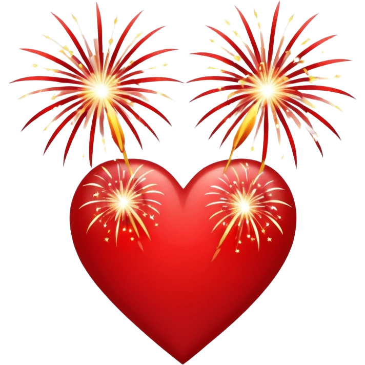 Heart fireworks emoji