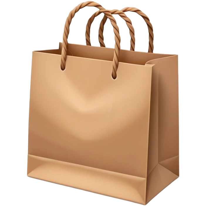 A paper shopping bag with twisted handles and slight crinkles emoji