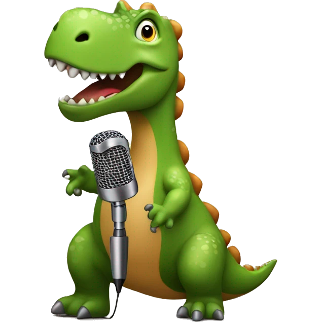 Karaoke singing dinosaur  emoji