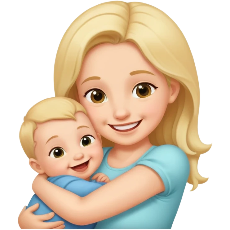cute baby biting his mother's arm emoji