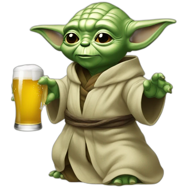 Yoda qui boit une bière emoji