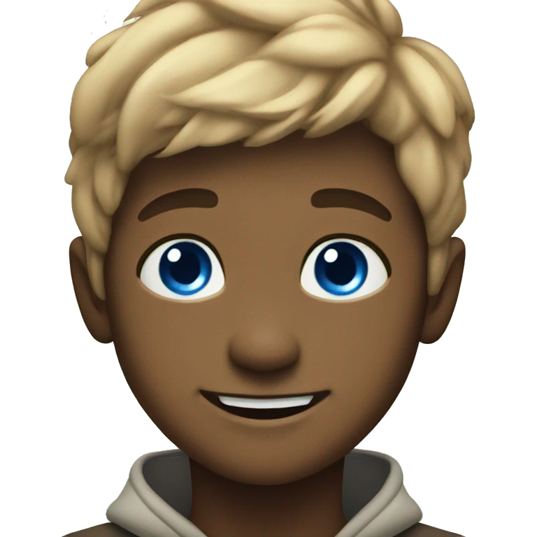 smiling boy in nature blue eyes emoji