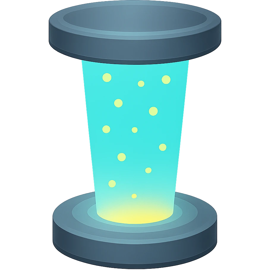Make the background fully transparent while keeping the teleportation machine and effect in an emoji style. emoji
