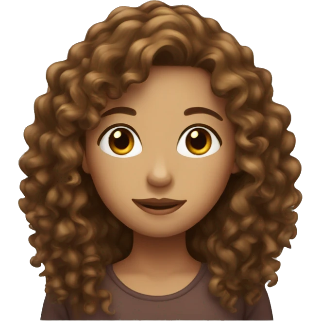 Long brown curly hair girl emoji