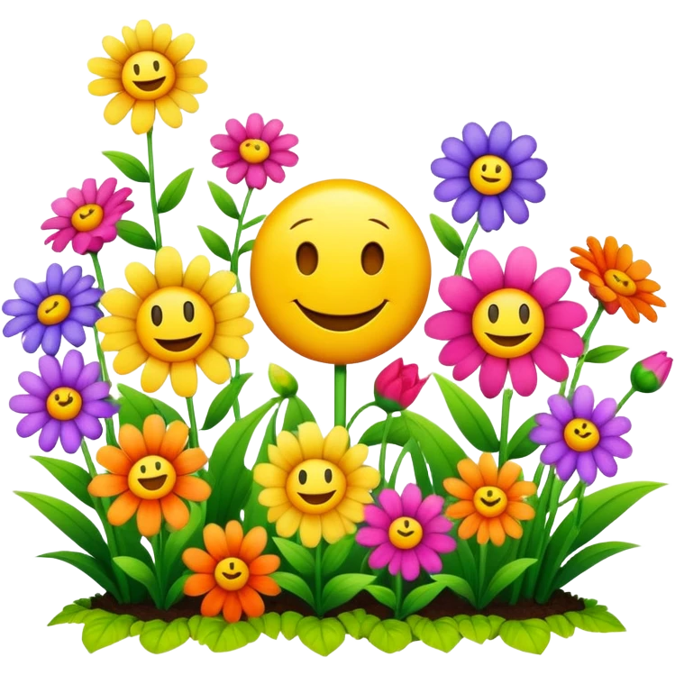 happy smiley garden flowers  emoji