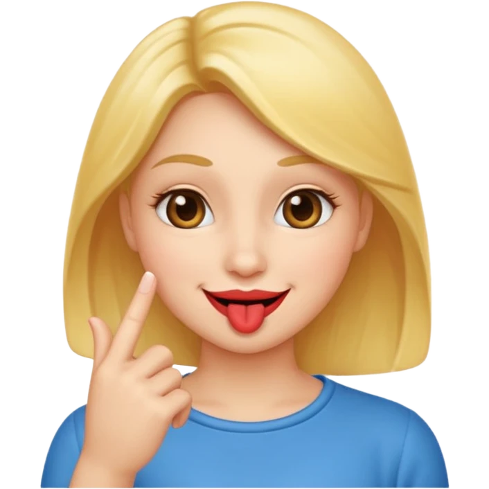 Flirty happy face with finger on the lips  emoji