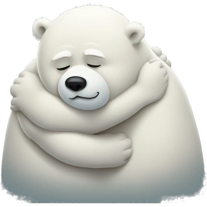 polar bear hugging fat man Jonah hill   emoji