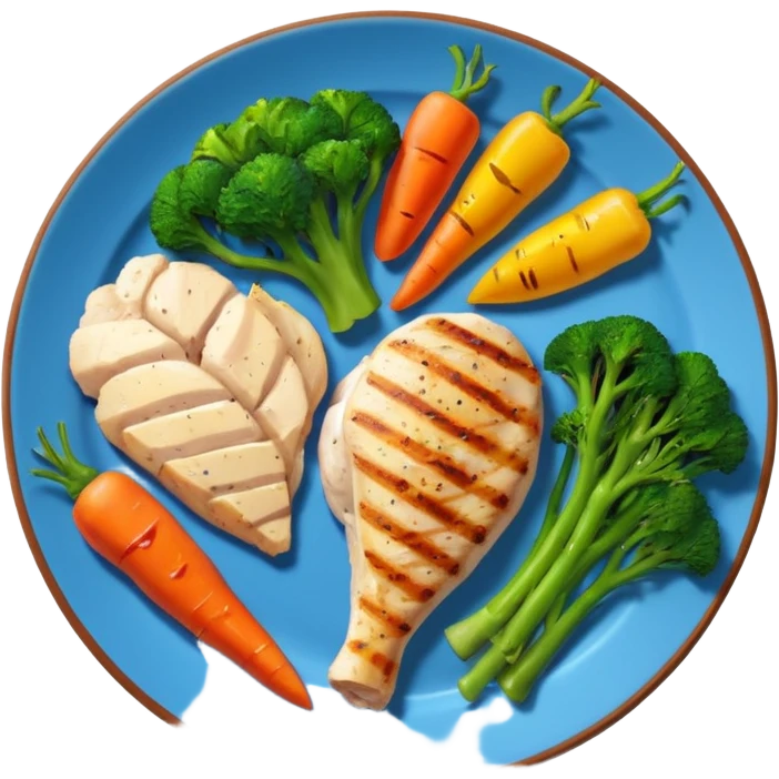 Meal with protein chicken and veggies emoji