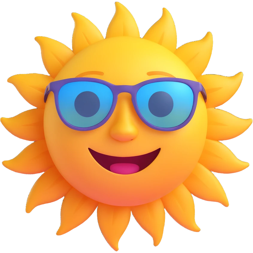 a happy sun with sunglasses emoji