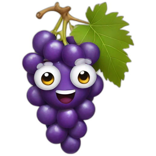 grapes with a face emoji